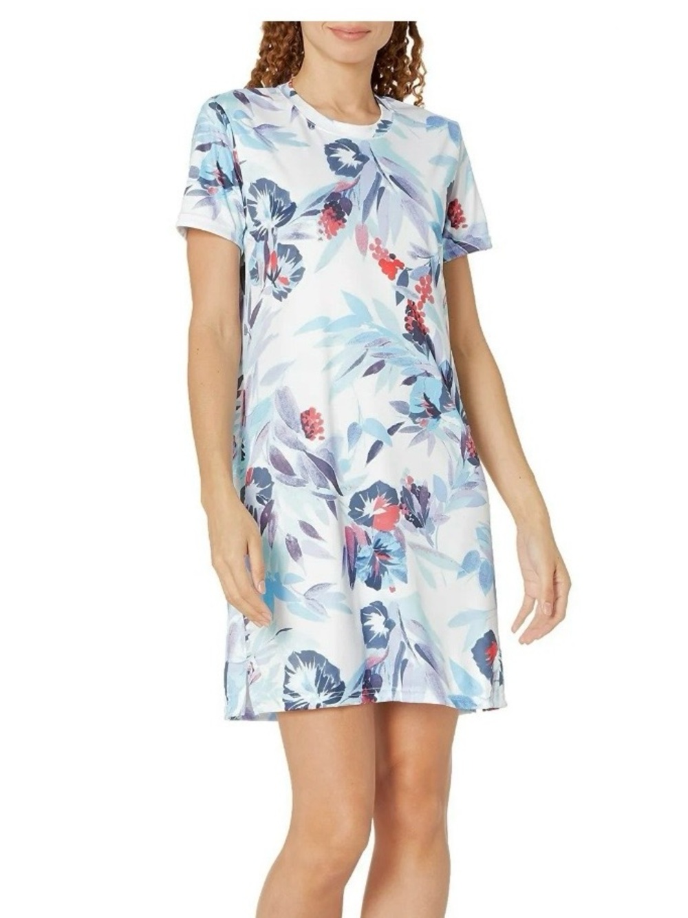 Columbia Short Sleeve Performance Dress Fork Stream Floral Lightweight Medium